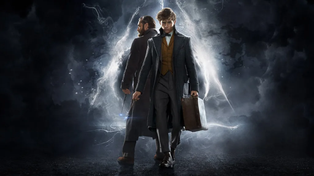 Fantastik Canavarlar Grindelwald'ın Suçları filminde Newt Scamander ve Albus Dumbledore